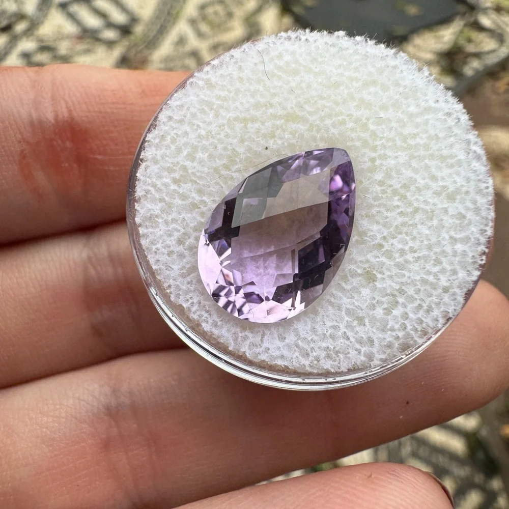 5.25ctw genuine pear amethyst loose in gem jar - Picture 15 of 15